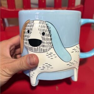 Blue and White Dog Mug